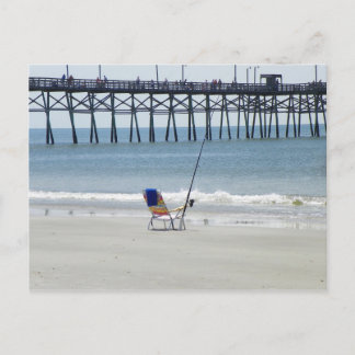 Postkaartvisserij op strand van Oak Island Briefkaart
