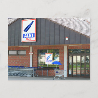 Postkarte - der "Blaue Schirm" kauft ein Briefkaart