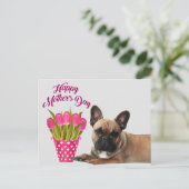 Postkarte französische Bulldogge Muttertag Briefkaart (Staand voorkant)