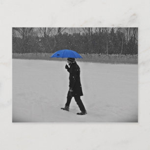 Postkarte - gegen den Schnee Briefkaart