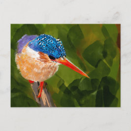 Postkarte mit handgemaltem Eisvogel Briefkaart