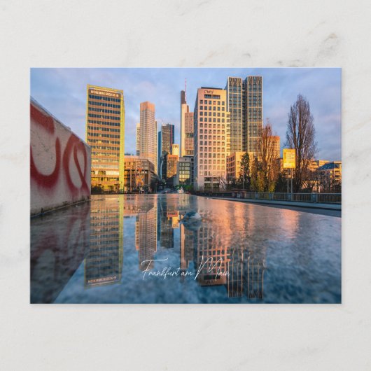 Postkarte Skyline Frankfurt am Main Briefkaart (Voorkant)