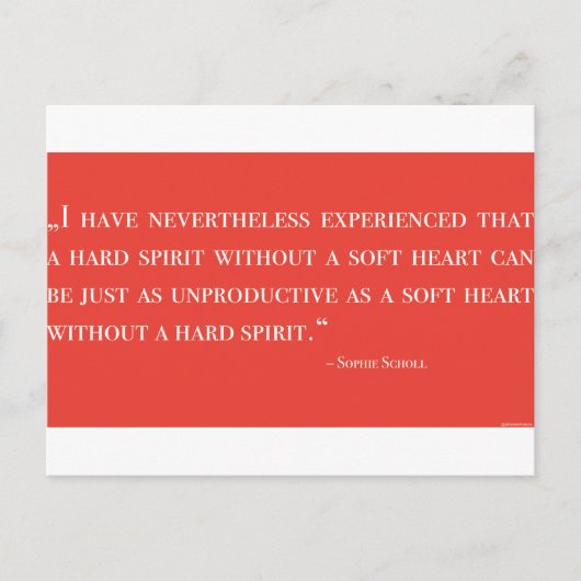 Postkarte - Sophie Scholl - Zitat - White Rose Briefkaart (Voorkant)