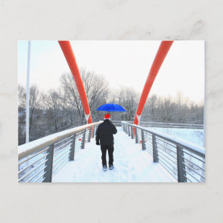 Postkarte - Winterspaziergang Briefkaart