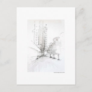 Postkarte Zeichnung Bleistift Hannover Landschaft Briefkaart