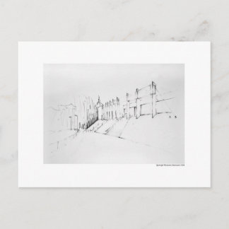 Postkarte Zeichnung Bleistift Hannover Landschaft Briefkaart