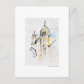 Postkarte Zeichnung Bleistift Hannover Landschaft Briefkaart