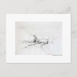 Postkarte Zeichnung Bleistift Hannover Landschaft Briefkaart