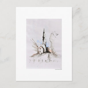 Postkarte Zeichnung Bleistift Hannover Landschaft Briefkaart