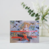 Postkruising = Dolce the Cat's Airplane Briefkaart (Staand voorkant)