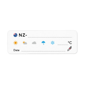 Postkruising ID NZ Nieuw-Zeeland Weatherdatum ラ ル Etiket