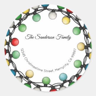 Postlabels, Kerstlabels, Adreslabels Ronde Sticker