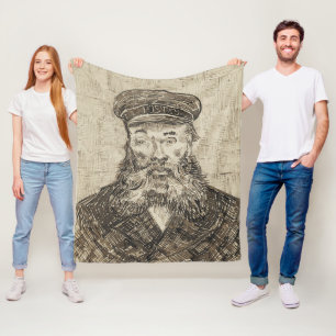 Postman Joseph Roulin (Sepia Sketch) (van Gogh) Fleece Deken