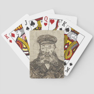 Postman Joseph Roulin (Sepia Sketch) (van Gogh) Pokerkaarten