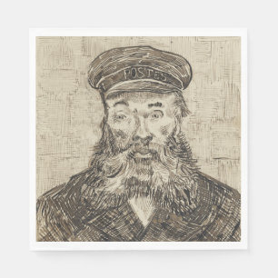 Postman Joseph Roulin (Sepia Sketch) (van Gogh) Servet