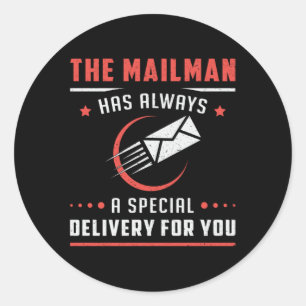 Postman Mailman Dag Post Post Levering Gift Idee Ronde Sticker