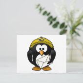 Postman Penguin Bird Cartoon Briefkaart (Staand voorkant)
