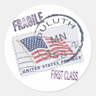 Postmark Duluth 55812 Ronde Sticker