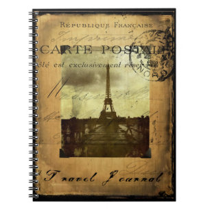 Postmarkeerde Paris Travel Journal-laptop Notitieboek