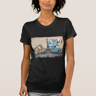postmarkscripts vlinder Parijs Effiel Tower T-shirt