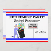 Postmaster in ruste uitnodigingen #1 (Voorkant / Achterkant)