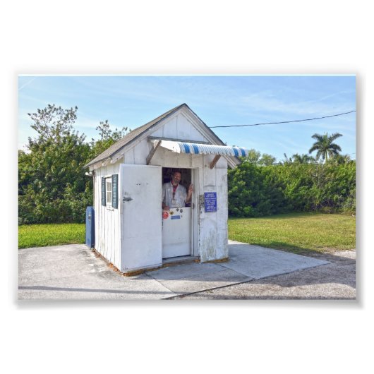 Postmeester Don in Ochopee, Florida Foto Afdruk (Voorkant)