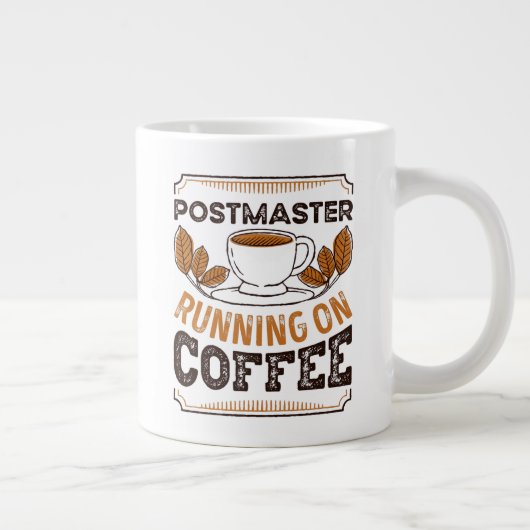 Postmeester op Coffee Caffeine Gift Extra Grote Beker (Rechts)