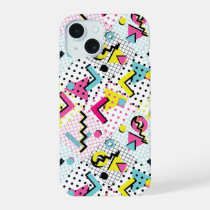 Postmodern Memphis Stijl Patroon iPhone 15 Hoesje