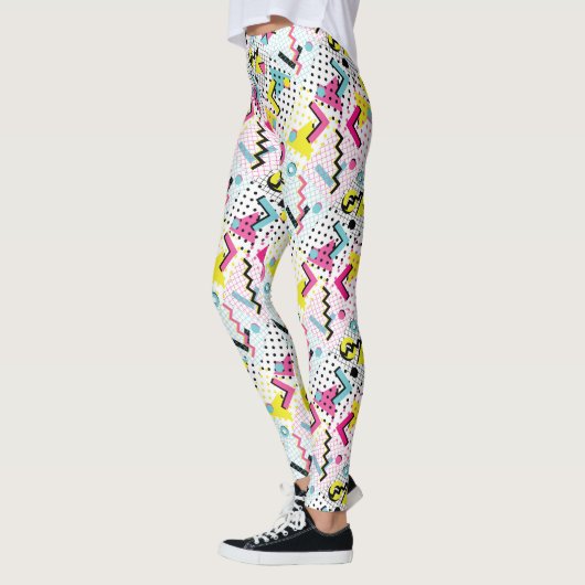 Postmodern Memphis Stijl Patroon Leggings (Links)