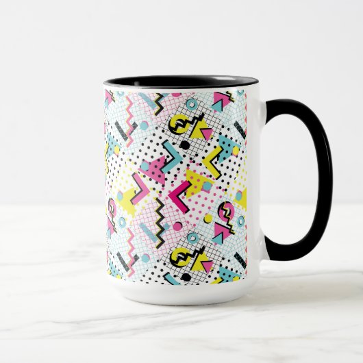 Postmodern Memphis Stijl Patroon Mok (Rechts)