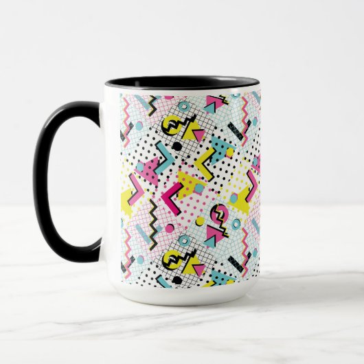 Postmodern Memphis Stijl Patroon Mok (Links)