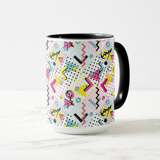 Postmodern Memphis Stijl Patroon Mok (Voorkant rechts)