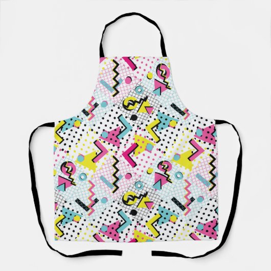 Postmodern Memphis Stijl Patroon Schort (Voorkant)