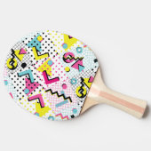 Postmodern Memphis Stijl Patroon Tafeltennisbatje (Zijkant)