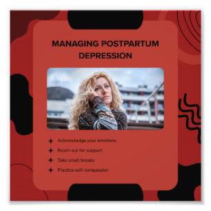 Postpartumdepressie Bewustzijn Design Beheren Foto Afdruk