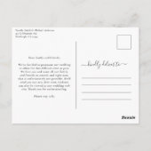 PostPone Wedding Update Elegant Script Greenery Briefkaart (Achterkant)
