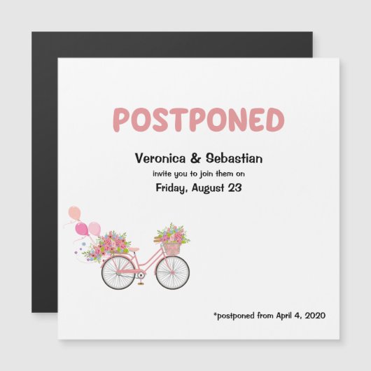 POSTPONED Wedding Event to Future Date Magnetische Uitnodiging (Voorkant / Achterkant)