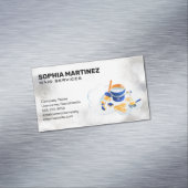 Postservice | Mop en Broom | Sparkly Bubbles Magnetisch Visitekaartje (Voorbeeld)