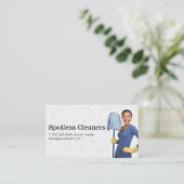 Postservice | Schoonmaakdame met pop Visitekaartje (Staand voorkant)