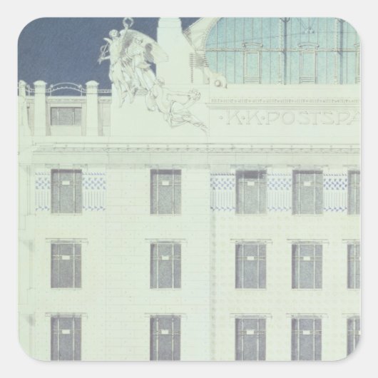 Postspaarbank, Wenen Vierkante Sticker (Voorkant)