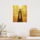  postugal, Lissabon, Kerk van Christo Rei Poster (Keuken)