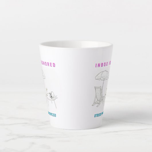 Postvak IN genegeerd, stress geminimaliseerd Latte Mok (Voorkant)