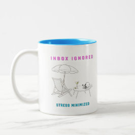 Postvak IN genegeerd, stress geminimaliseerd Tweekleurige Koffiemok