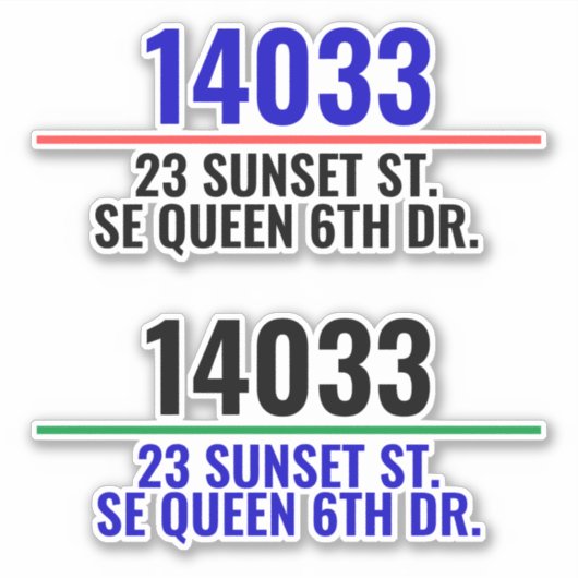 Postvaknummers adres sticker (Voorkant)