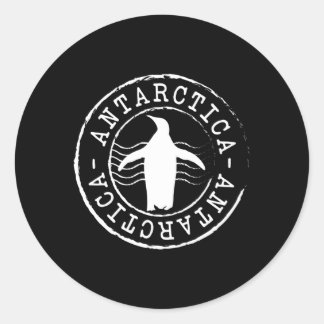 Postzegel Antarctica Pinguïn Ronde Sticker