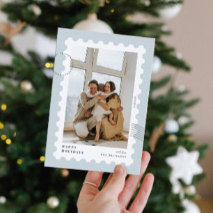 Postzegel Fotolijst Kerstmis Feestdagenkaart