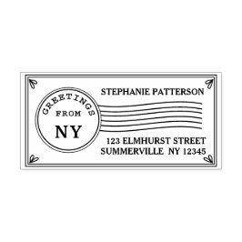 Postzegel Groeten van uw retouradres Rubberstempel