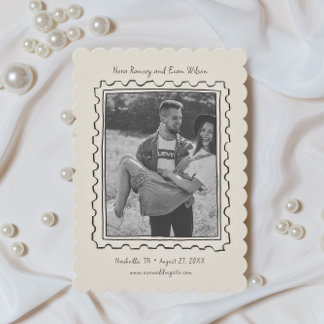 Postzegel Handgetekende Save The Date Kaart