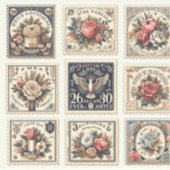  postzegel-stijl stickers voor invitant (Voorkant)