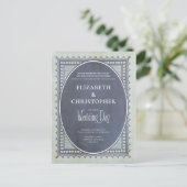  postzegel trouwdag uitnodiging (Staand voorkant)